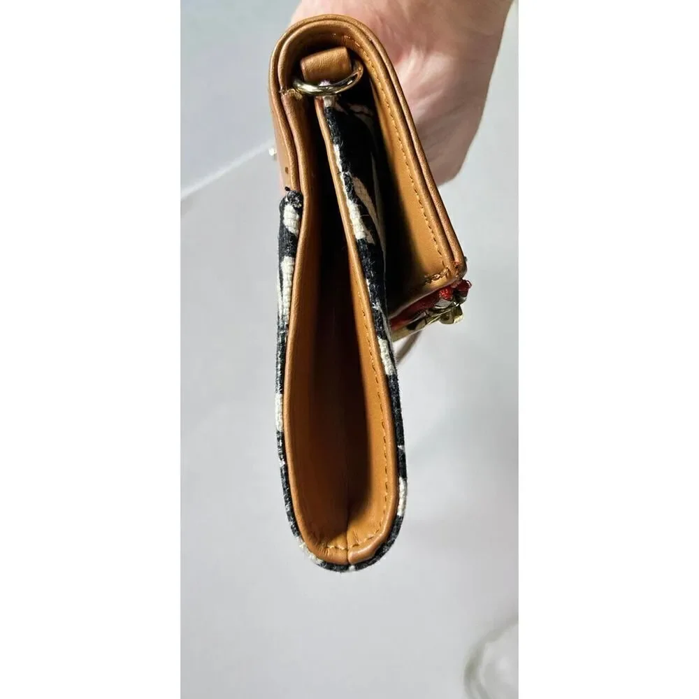 Spartina‎ 449 Houndstooth Stoddard Convertible Clutch Black White Tan Straw